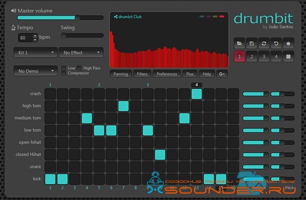 Drumbit ударники онлайн барабаны online