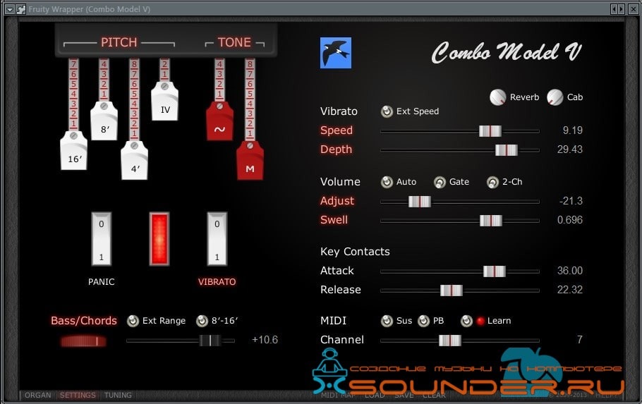 Интерфейс Combo Model V